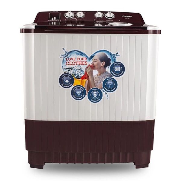 6.5 KG SEMI AUTOMATIC DARK MAROON WASHING MACHINE